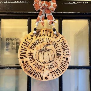 Hand made Fall Wreath by Cooked Wood Customs